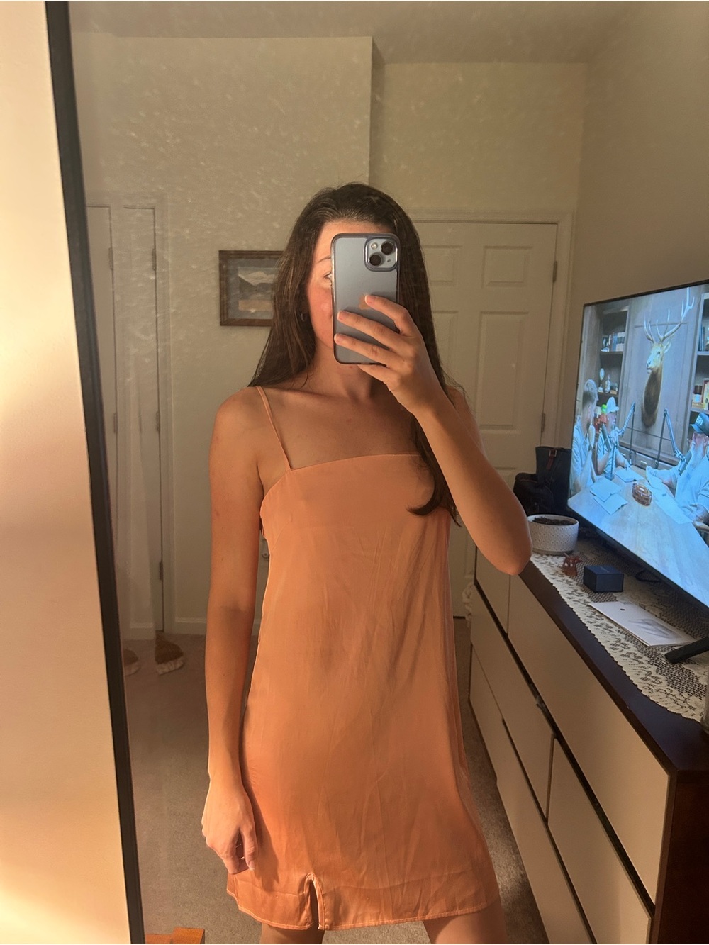 Forever 21 Peach Slip Mini Dress